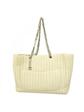 Chanel Chain Tote New Mademoiselle Lambskin Pale Green Silver
